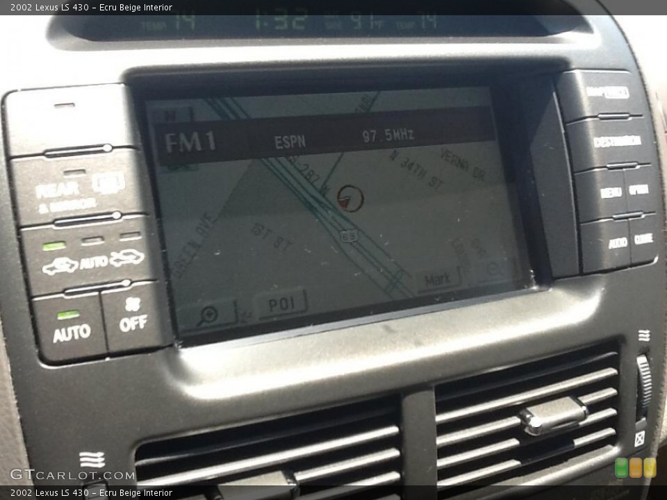 Ecru Beige Interior Navigation for the 2002 Lexus LS 430 #94445456
