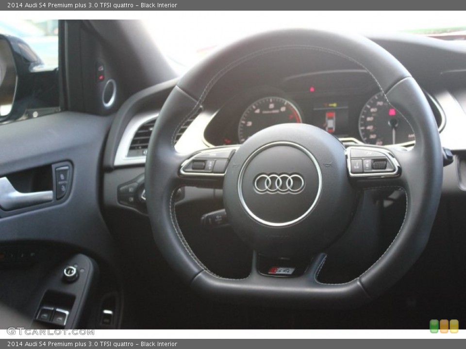 Black Interior Steering Wheel for the 2014 Audi S4 Premium plus 3.0 TFSI quattro #94453451