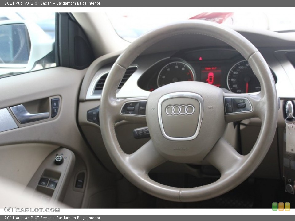 Cardamom Beige Interior Steering Wheel for the 2011 Audi A4 2.0T Sedan #94454337
