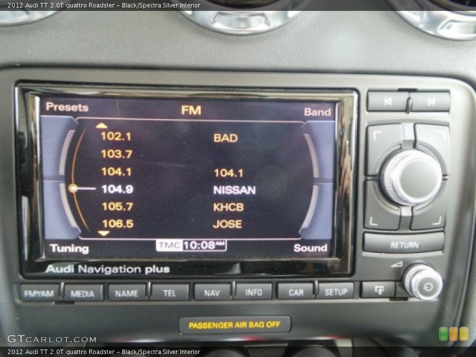Black/Spectra Silver Interior Controls for the 2012 Audi TT 2.0T quattro Roadster #94459316