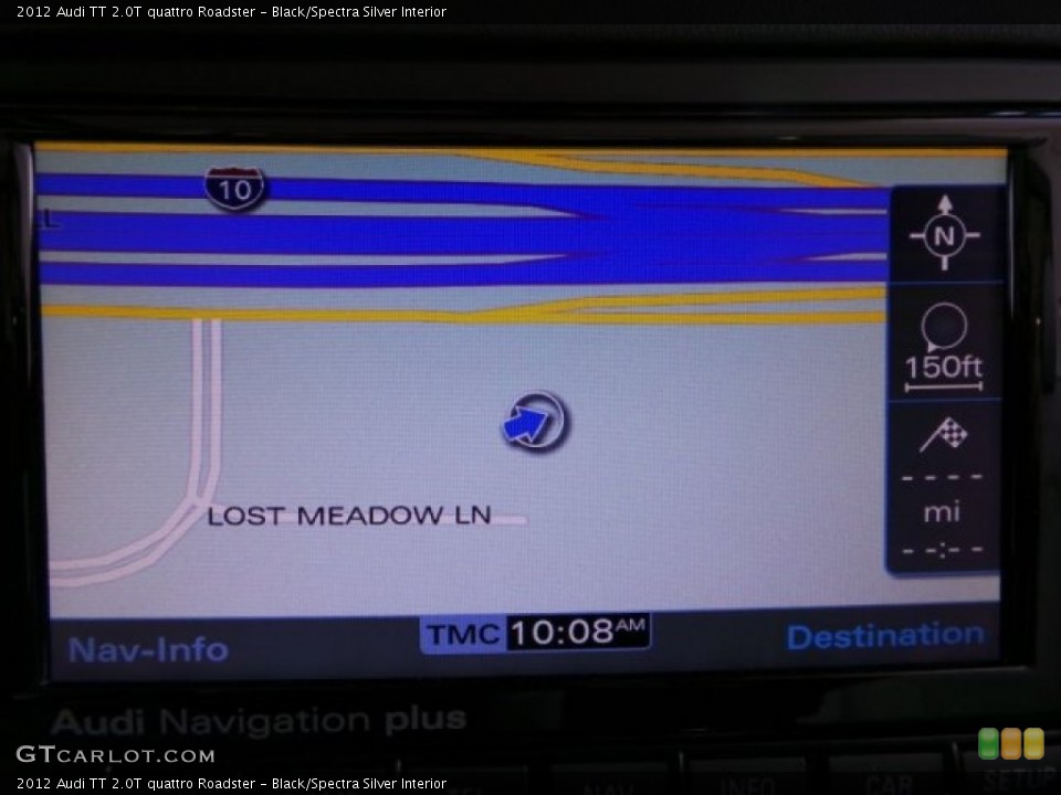 Black/Spectra Silver Interior Navigation for the 2012 Audi TT 2.0T quattro Roadster #94459322