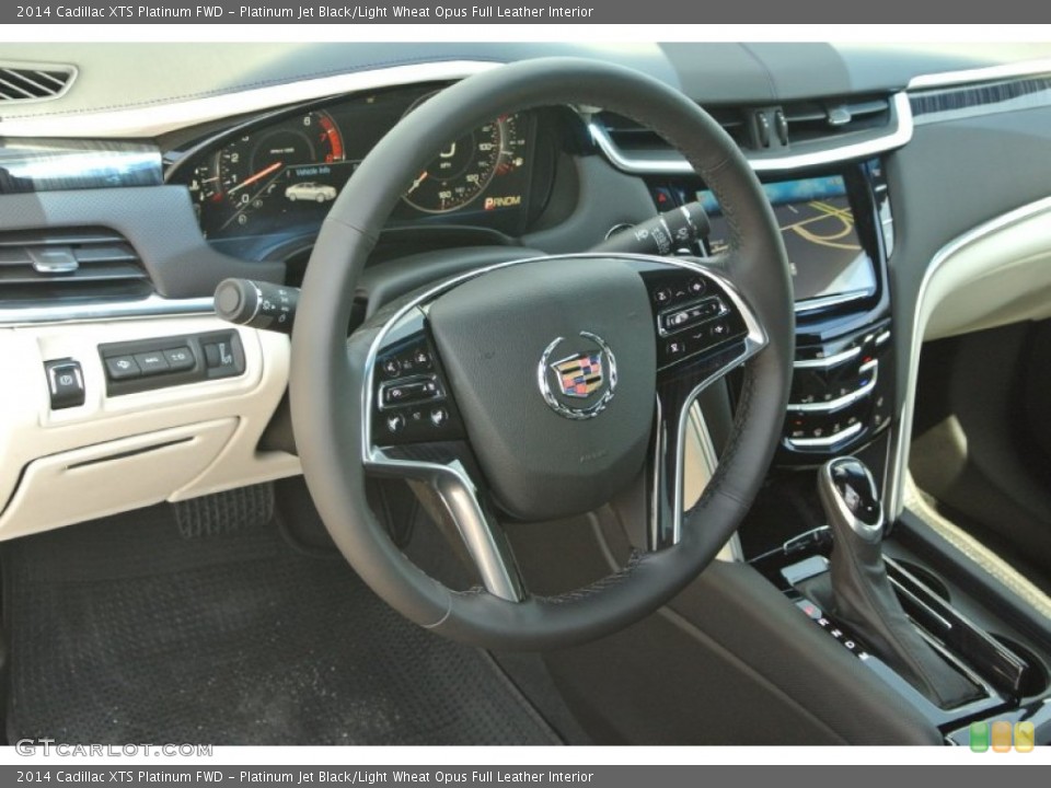 Platinum Jet Black/Light Wheat Opus Full Leather Interior Steering Wheel for the 2014 Cadillac XTS Platinum FWD #94482910