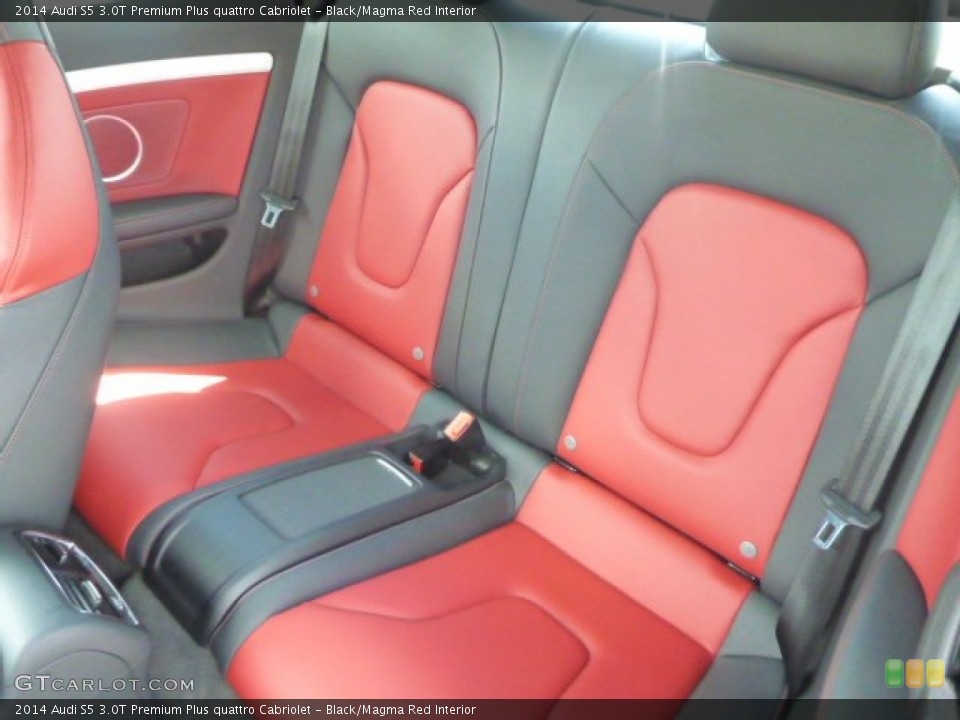 Black/Magma Red Interior Rear Seat for the 2014 Audi S5 3.0T Premium Plus quattro Cabriolet #94483507