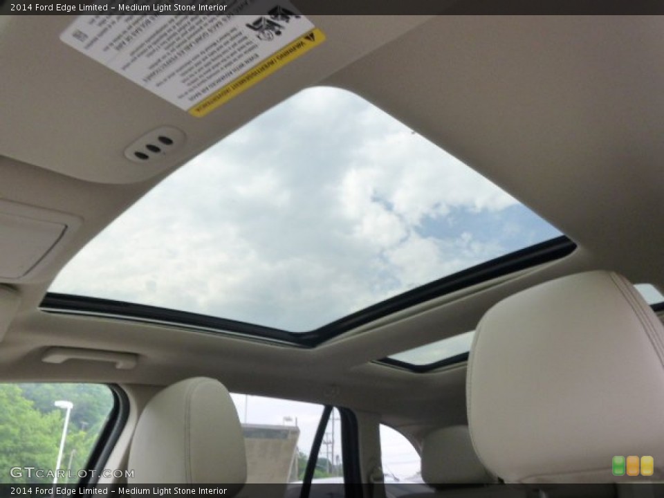 Medium Light Stone Interior Sunroof for the 2014 Ford Edge Limited #94502778