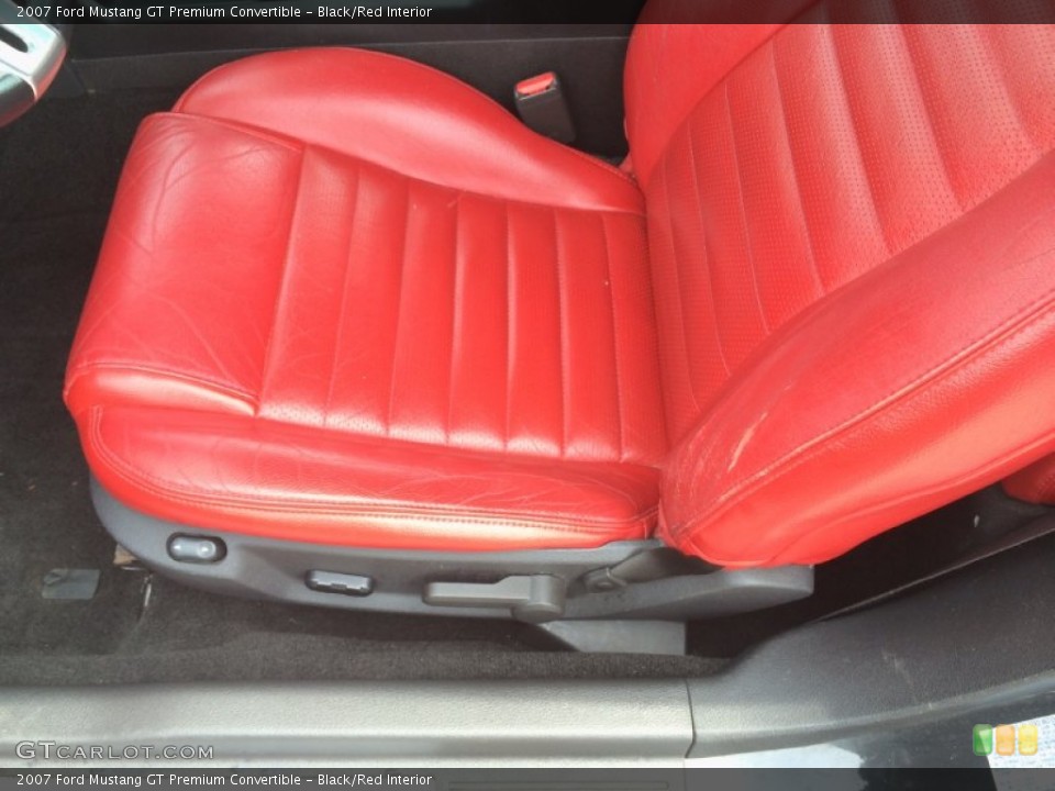 Black/Red Interior Front Seat for the 2007 Ford Mustang GT Premium Convertible #94508004