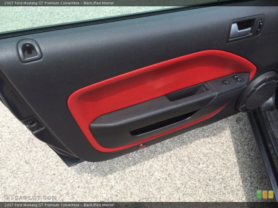 Black/Red Interior Door Panel for the 2007 Ford Mustang GT Premium Convertible #94508205