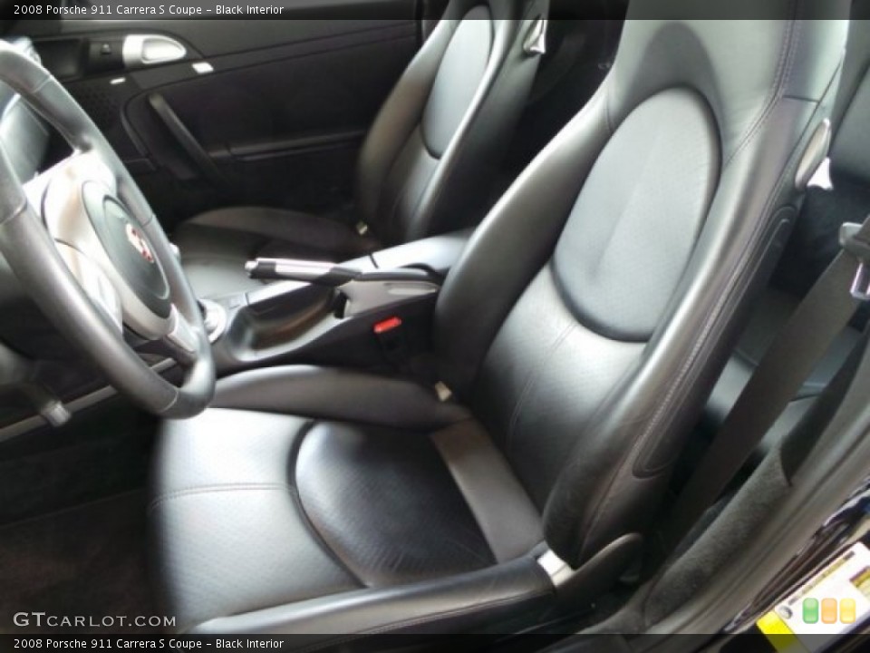 Black Interior Front Seat for the 2008 Porsche 911 Carrera S Coupe #94520157