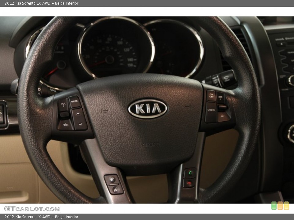 Beige Interior Steering Wheel for the 2012 Kia Sorento LX AWD #94522215