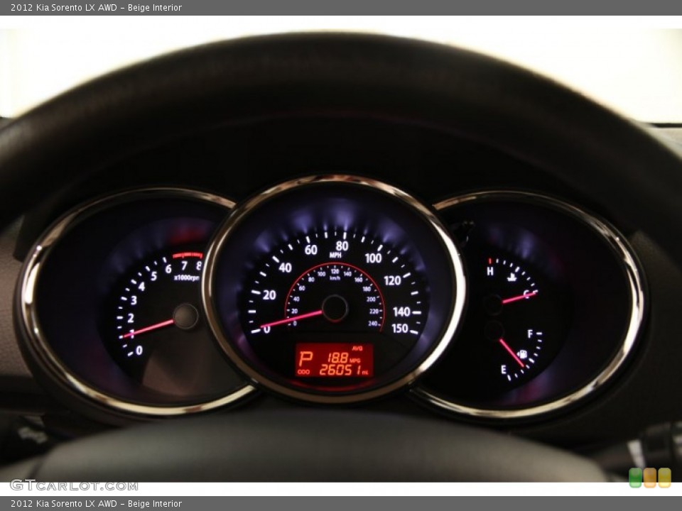 Beige Interior Gauges for the 2012 Kia Sorento LX AWD #94522239