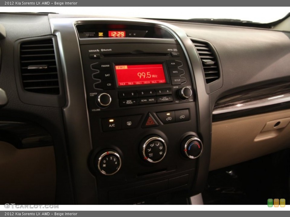 Beige Interior Controls for the 2012 Kia Sorento LX AWD #94522260