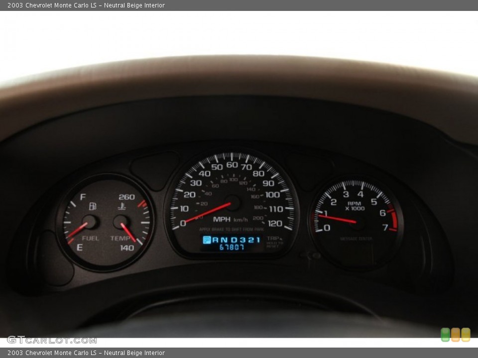 Neutral Beige Interior Gauges for the 2003 Chevrolet Monte Carlo LS #94524546