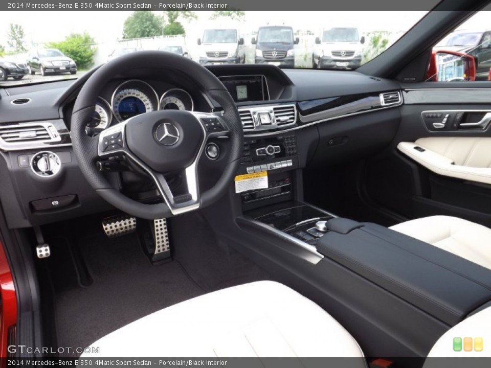 Porcelain/Black Interior Photo for the 2014 Mercedes-Benz E 350 4Matic Sport Sedan #94545723