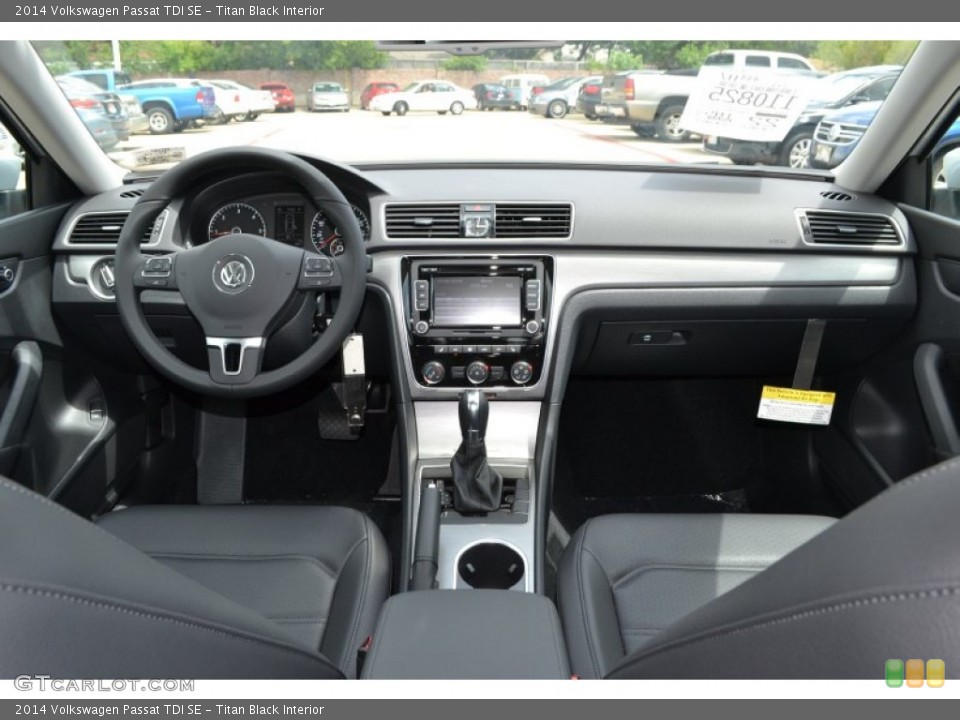 Titan Black Interior Dashboard for the 2014 Volkswagen Passat TDI SE #94562245