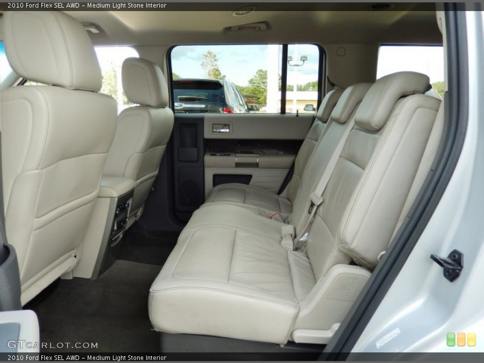 Medium Light Stone Interior Rear Seat for the 2010 Ford Flex SEL AWD #94571028
