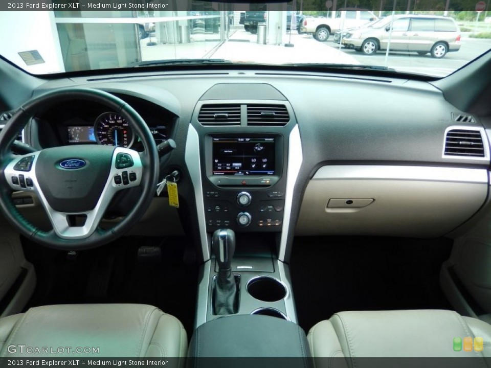 Medium Light Stone Interior Dashboard for the 2013 Ford Explorer XLT #94577011