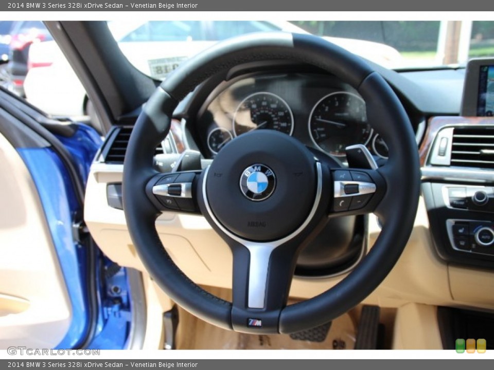 Venetian Beige Interior Steering Wheel for the 2014 BMW 3 Series 328i xDrive Sedan #94580113