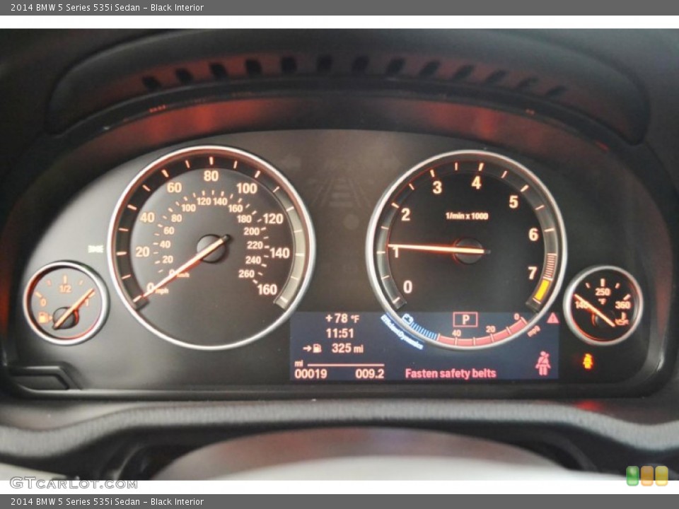 Black Interior Gauges for the 2014 BMW 5 Series 535i Sedan #94585213
