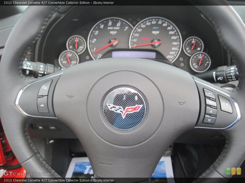 Ebony Interior Steering Wheel for the 2013 Chevrolet Corvette 427 Convertible Collector Edition #94597219