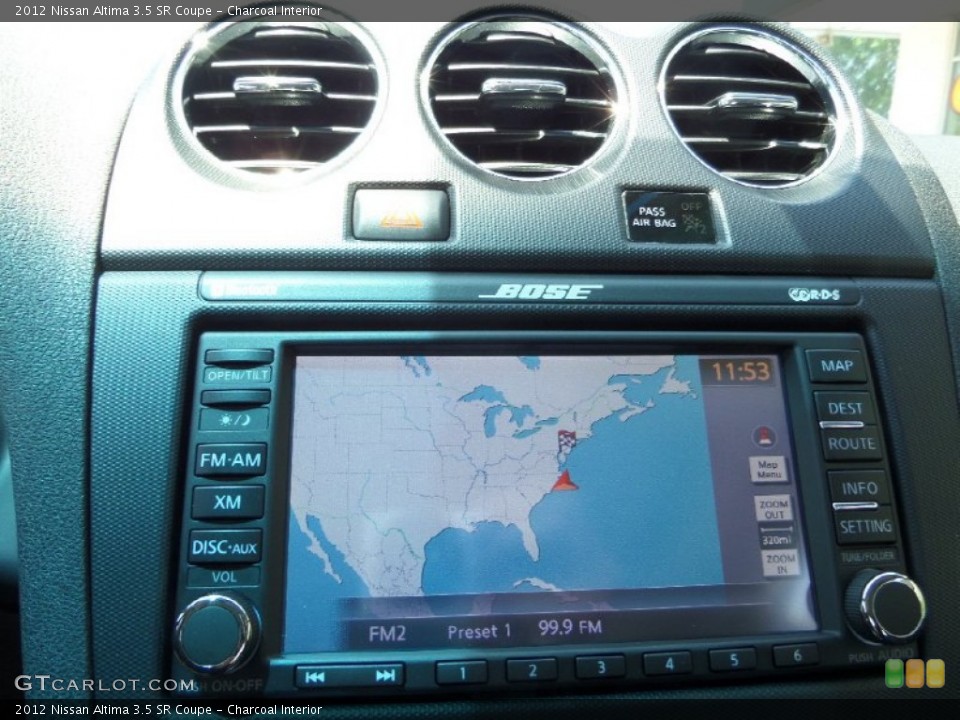 Charcoal Interior Navigation for the 2012 Nissan Altima 3.5 SR Coupe #94602916