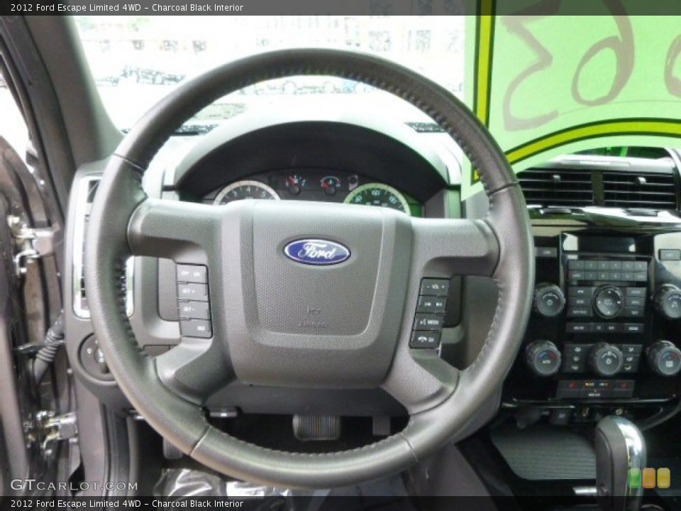 Charcoal Black Interior Steering Wheel for the 2012 Ford Escape Limited 4WD #94623433