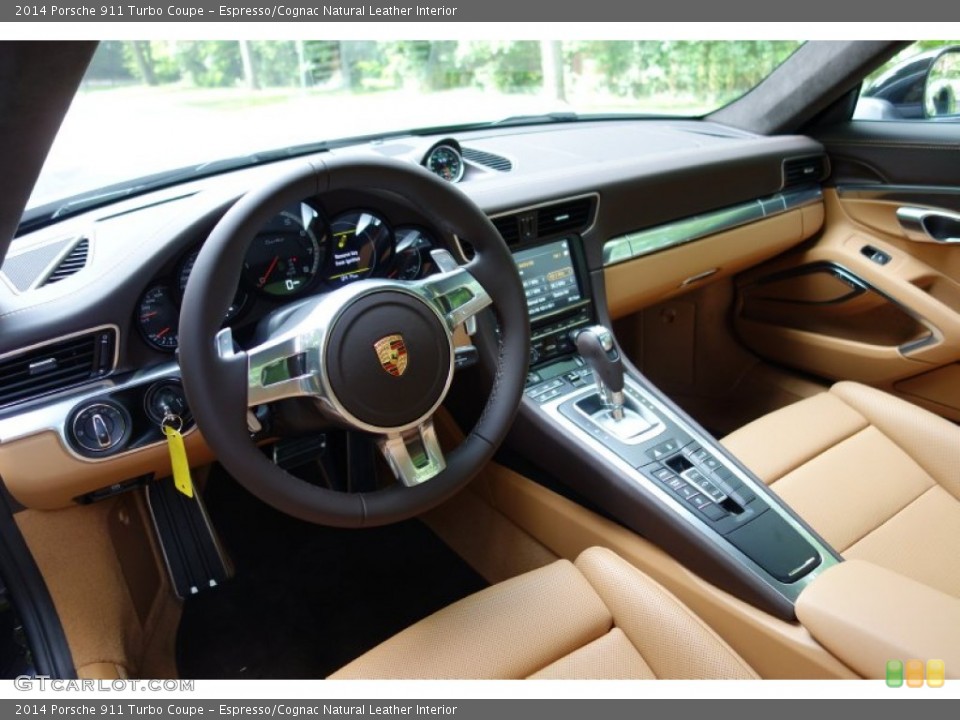 Espresso/Cognac Natural Leather Interior Photo for the 2014 Porsche 911 Turbo Coupe #94651052