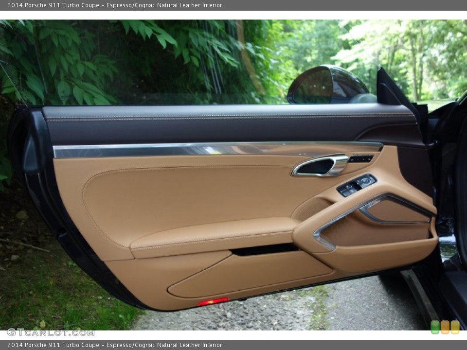 Espresso/Cognac Natural Leather Interior Door Panel for the 2014 Porsche 911 Turbo Coupe #94651073