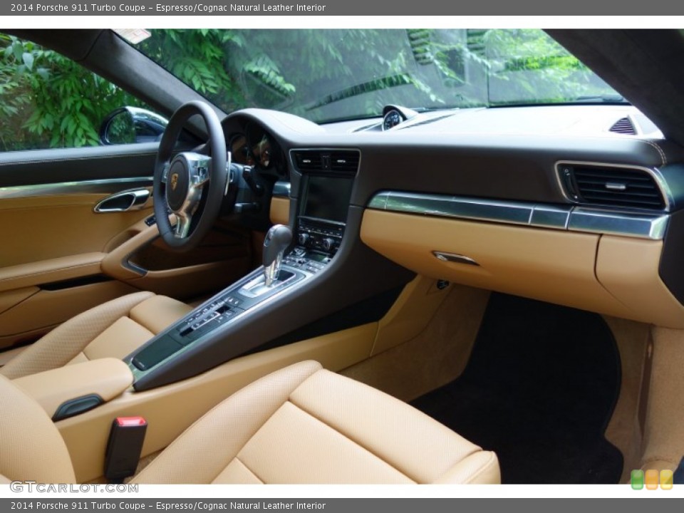 Espresso/Cognac Natural Leather Interior Dashboard for the 2014 Porsche 911 Turbo Coupe #94651124