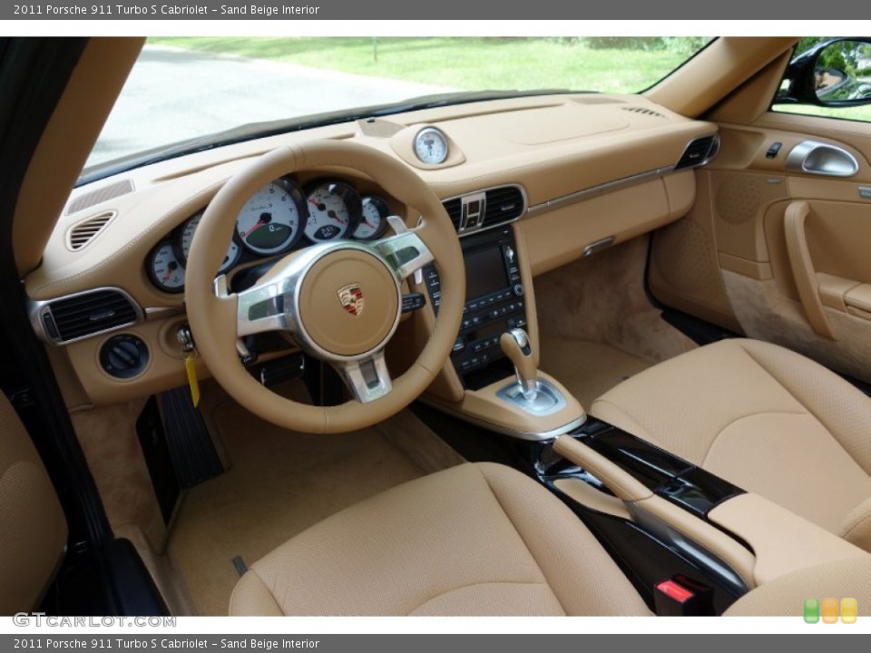 Sand Beige Interior Photo for the 2011 Porsche 911 Turbo S Cabriolet #94651955