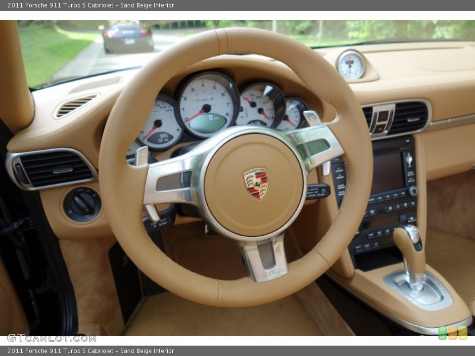 Sand Beige Interior Steering Wheel for the 2011 Porsche 911 Turbo S Cabriolet #94652084