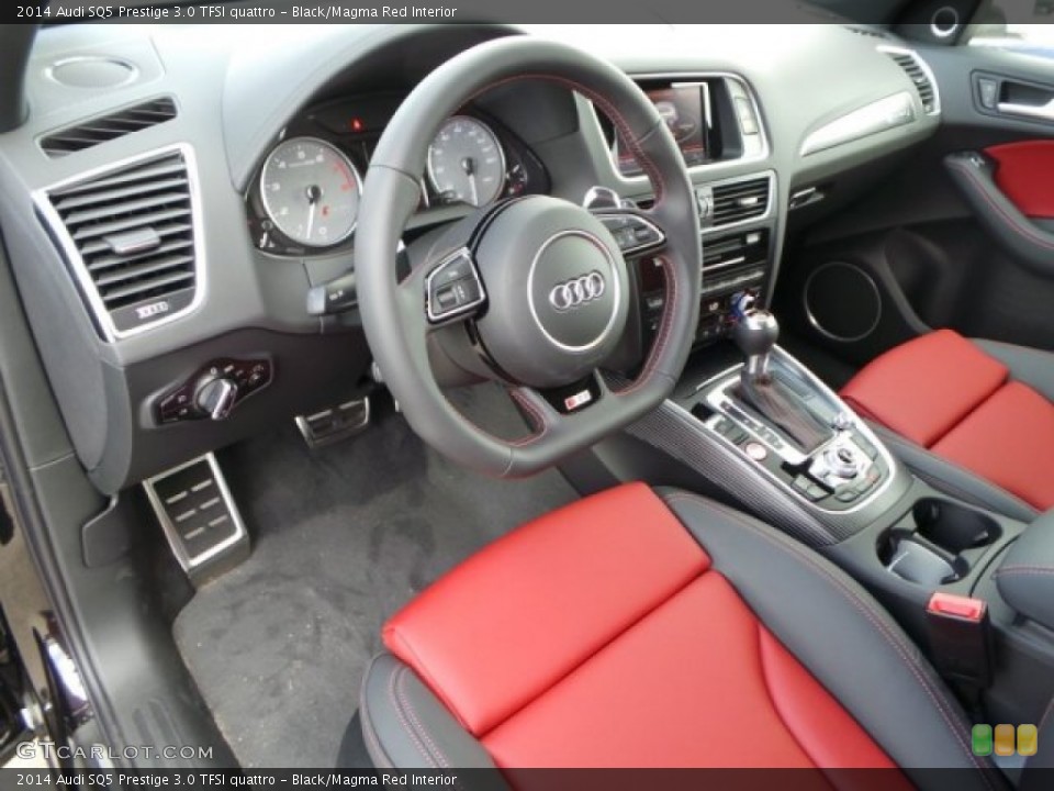 Black/Magma Red Interior Prime Interior for the 2014 Audi SQ5 Prestige 3.0 TFSI quattro #94656371