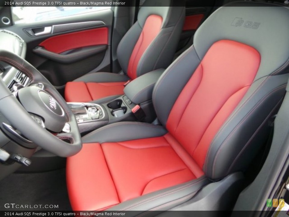 Black/Magma Red Interior Front Seat for the 2014 Audi SQ5 Prestige 3.0 TFSI quattro #94656386
