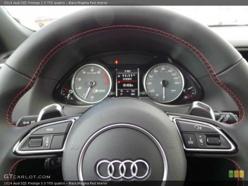 Black/Magma Red Interior Steering Wheel for the 2014 Audi SQ5 Prestige 3.0 TFSI quattro #94656629