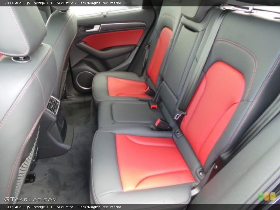 Black/Magma Red Interior Rear Seat for the 2014 Audi SQ5 Prestige 3.0 TFSI quattro #94656713