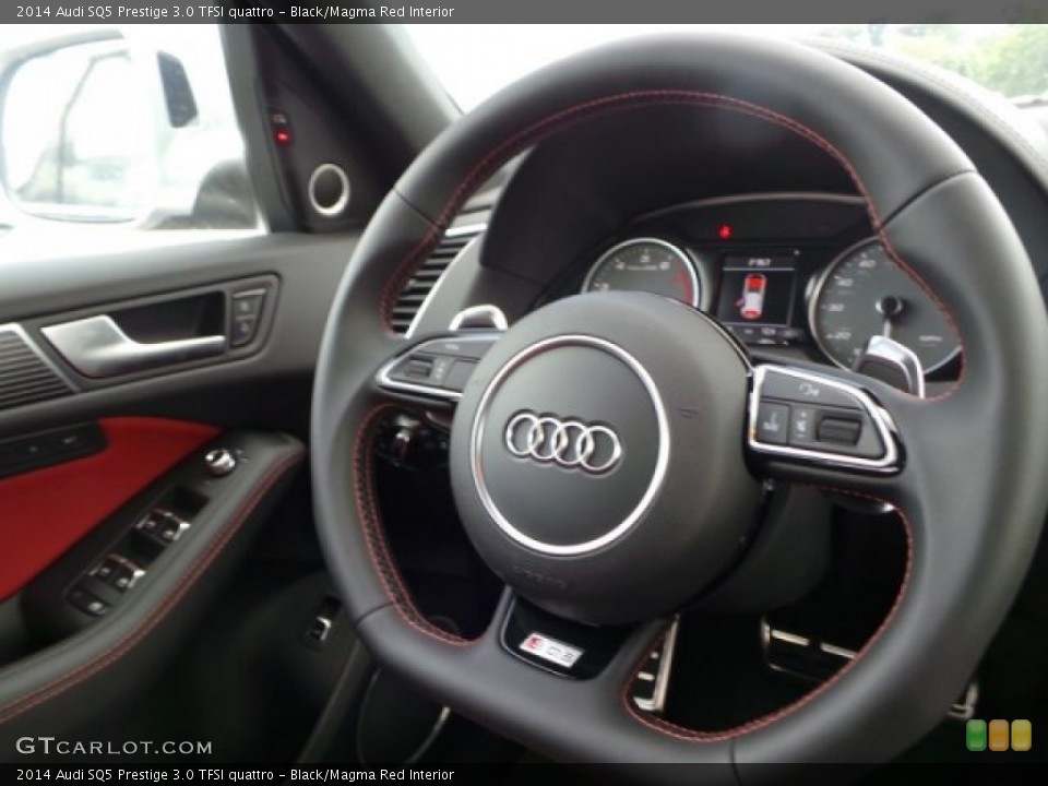 Black/Magma Red Interior Steering Wheel for the 2014 Audi SQ5 Prestige 3.0 TFSI quattro #94656755