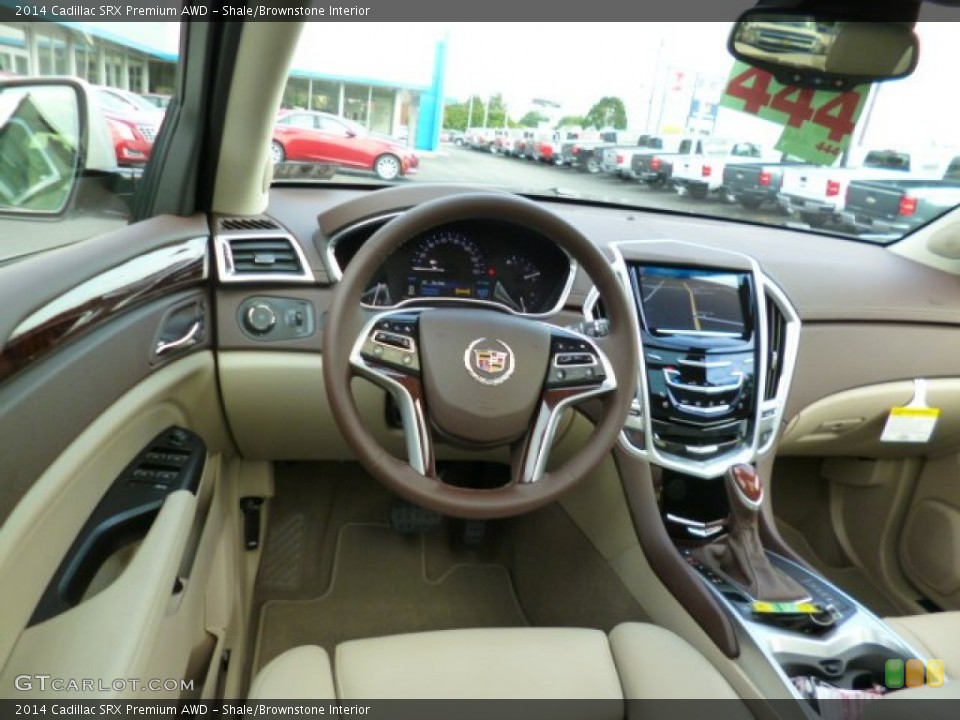 Shale/Brownstone Interior Dashboard for the 2014 Cadillac SRX Premium AWD #94659432