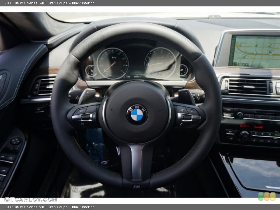 Black Interior Steering Wheel for the 2015 BMW 6 Series 640i Gran Coupe #94693962