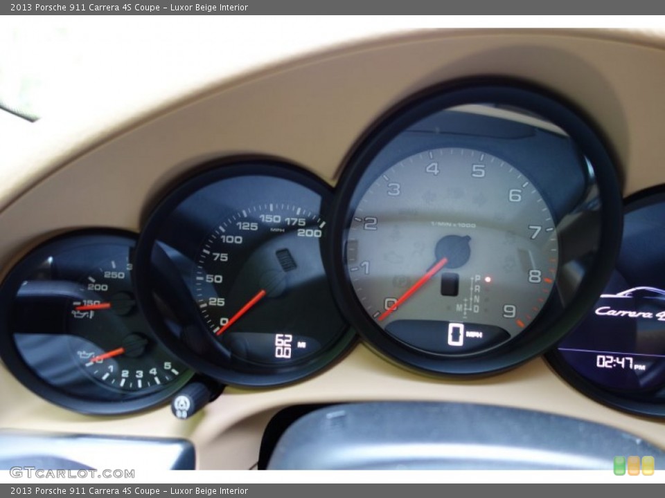 Luxor Beige Interior Gauges for the 2013 Porsche 911 Carrera 4S Coupe #94710852