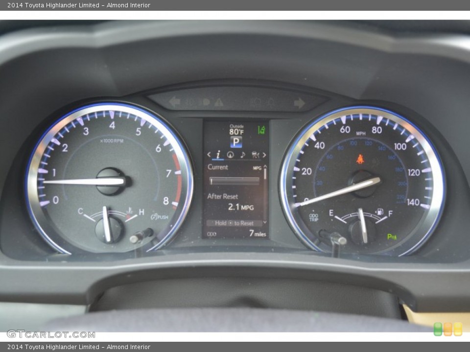 Almond Interior Gauges for the 2014 Toyota Highlander Limited #94721793