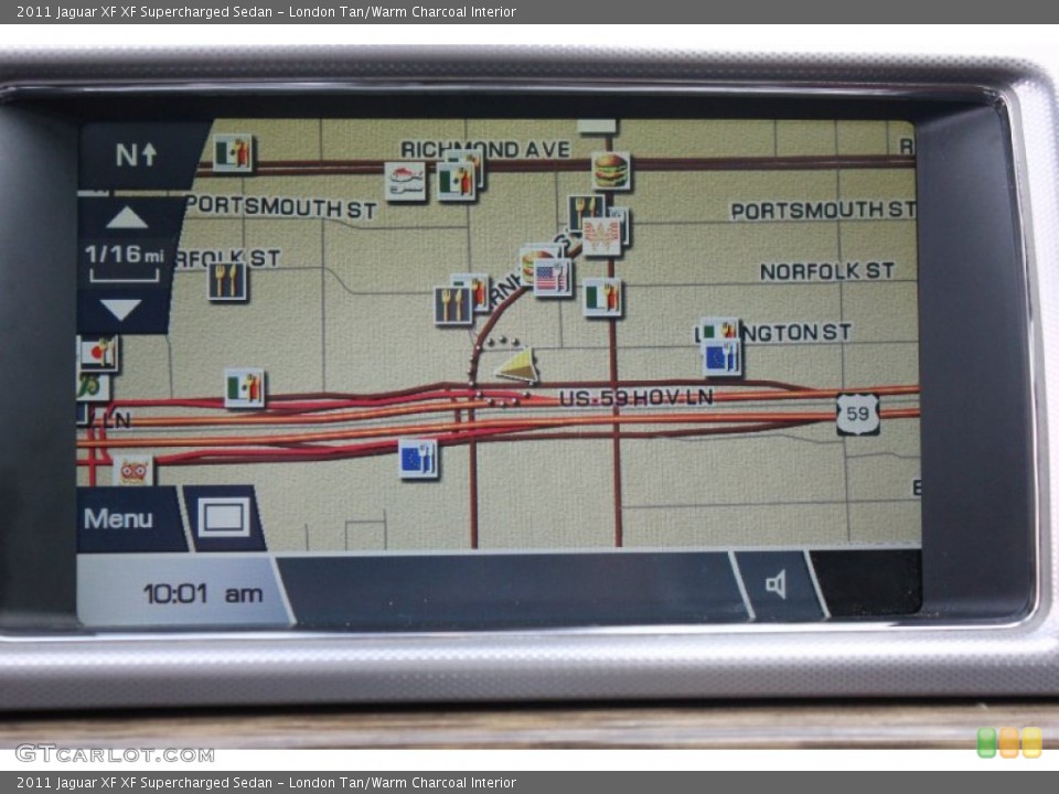 London Tan/Warm Charcoal Interior Navigation for the 2011 Jaguar XF XF Supercharged Sedan #94727583