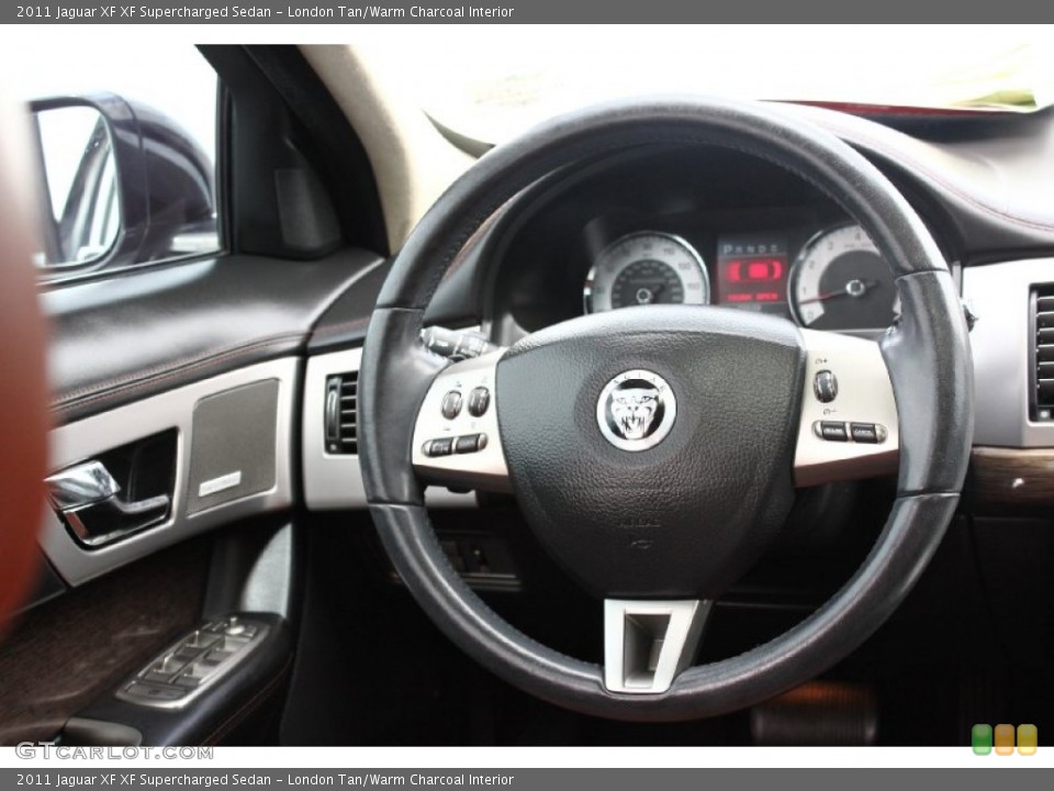 London Tan/Warm Charcoal Interior Steering Wheel for the 2011 Jaguar XF XF Supercharged Sedan #94727646