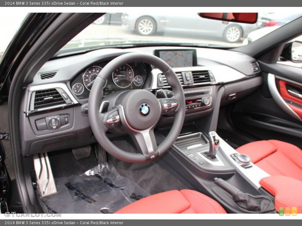 Coral Red/Black Interior Photo for the 2014 BMW 3 Series 335i xDrive Sedan #94734758