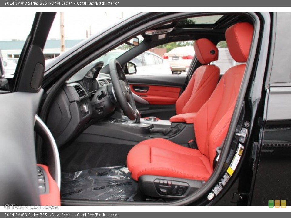 Coral Red/Black Interior Front Seat for the 2014 BMW 3 Series 335i xDrive Sedan #94734787