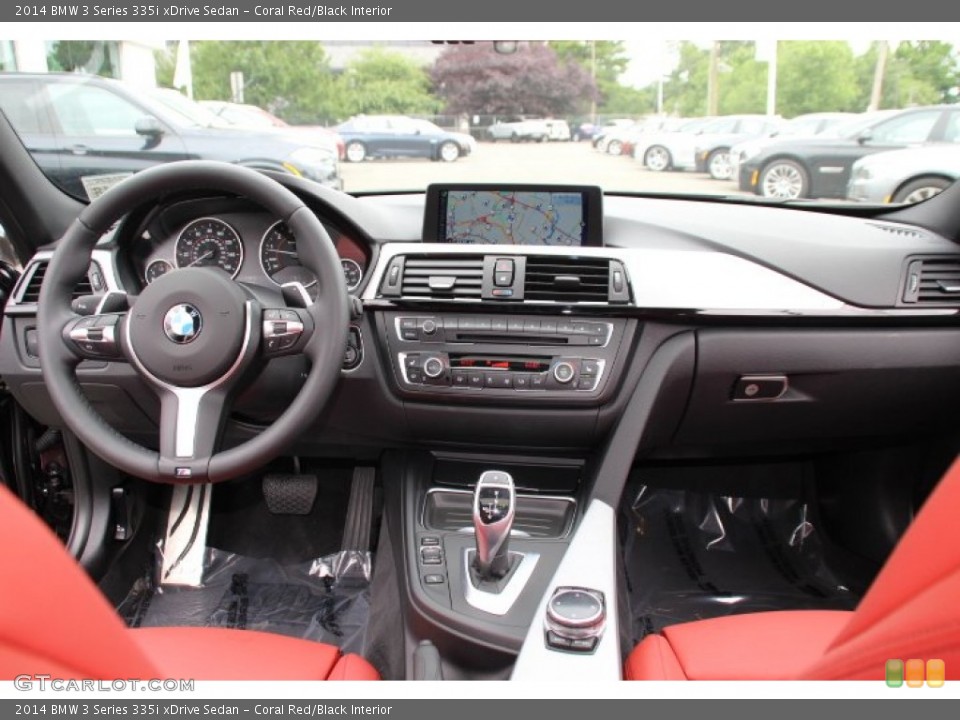 Coral Red/Black Interior Dashboard for the 2014 BMW 3 Series 335i xDrive Sedan #94734844