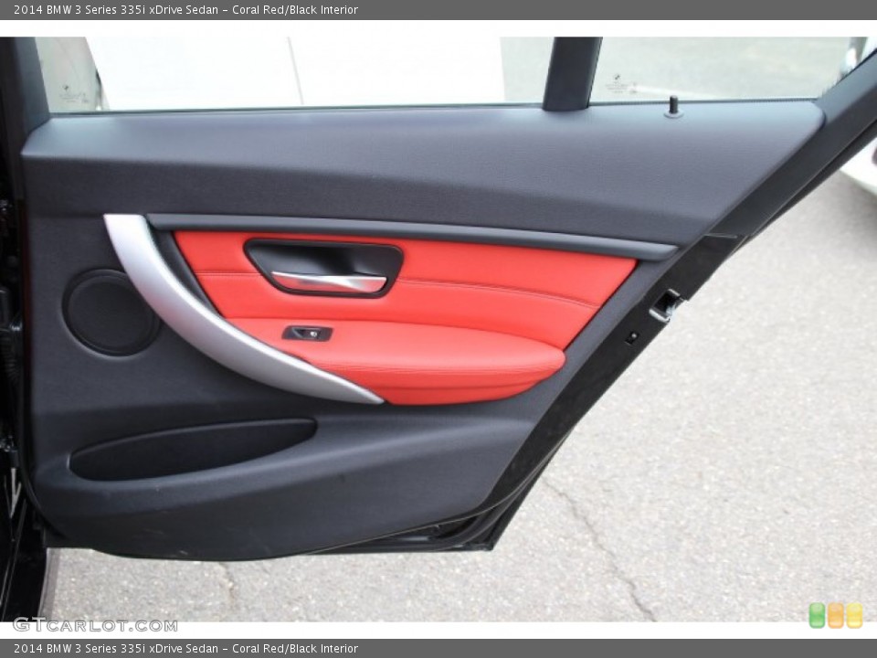 Coral Red/Black Interior Door Panel for the 2014 BMW 3 Series 335i xDrive Sedan #94735030