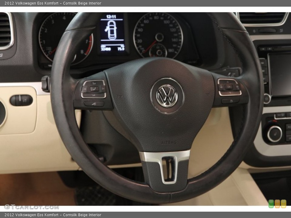 Cornsilk Beige Interior Steering Wheel for the 2012 Volkswagen Eos Komfort #94738531