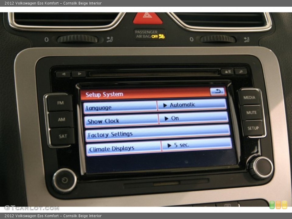 Cornsilk Beige Interior Controls for the 2012 Volkswagen Eos Komfort #94738663