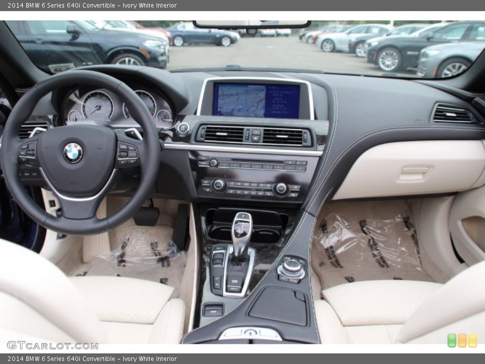 Ivory White Interior Dashboard for the 2014 BMW 6 Series 640i Convertible #94739839
