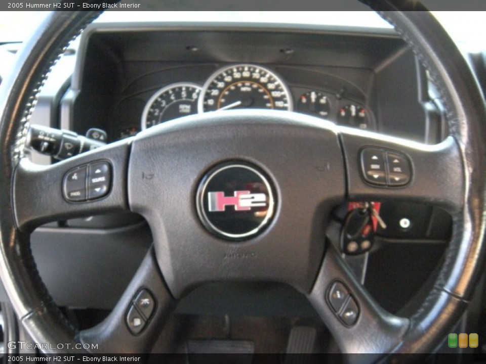 Ebony Black Interior Steering Wheel for the 2005 Hummer H2 SUT #94740163