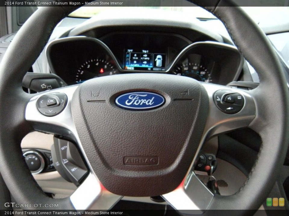 Medium Stone Interior Steering Wheel for the 2014 Ford Transit Connect Titanium Wagon #94748710