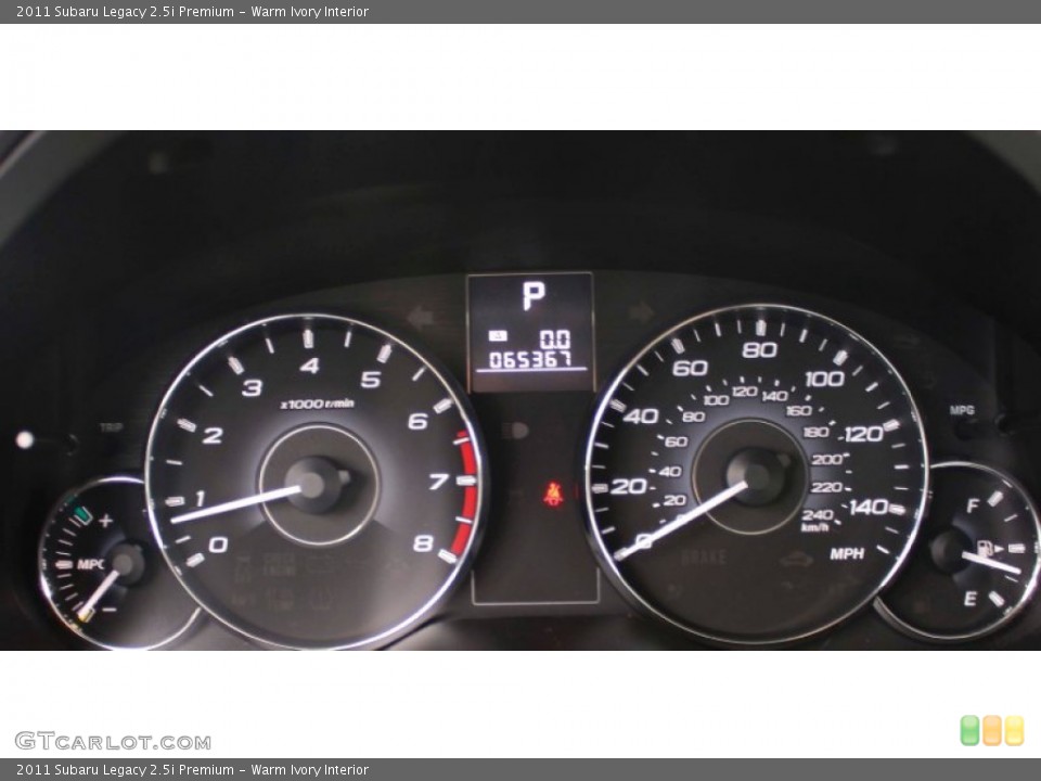 Warm Ivory Interior Gauges for the 2011 Subaru Legacy 2.5i Premium #94751769